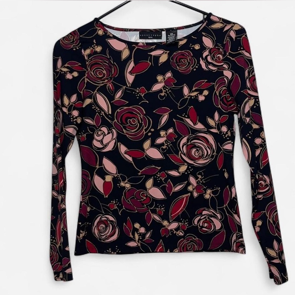 Vintage CottageCore Women’s Petite Floral Long Sleeve Blouse Size XS(4-6)